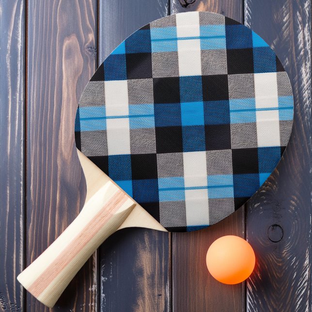 Blue Sky Plaid Ping Pong Paddle (Creator Uploaded)