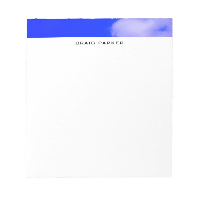 Blue Sky Professional Plain Simple Minimalist Notepad (Front)