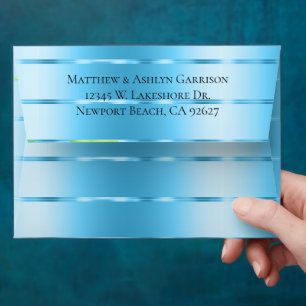 Blue Sky Ribbon Bridal Shower or Wedding Envelope