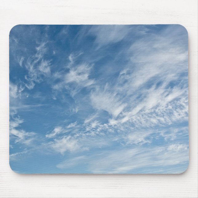 Blue Sky Scattered White Clouds Blue Pattern Mouse Pad (Front)