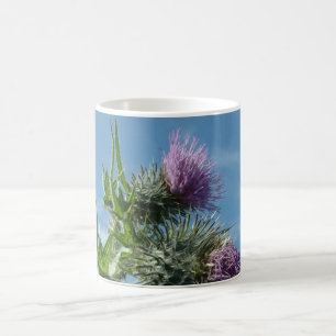 Blue Sky Scottish Thistle Coffee Mug