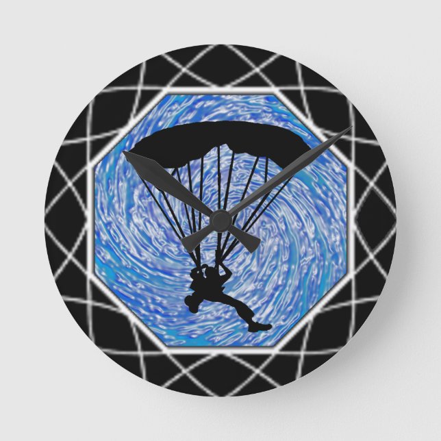 BLUE SKY SKYDIVING ROUND CLOCK (Front)