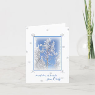 Blue Sky Snowy Aspen Personalised Note Card
