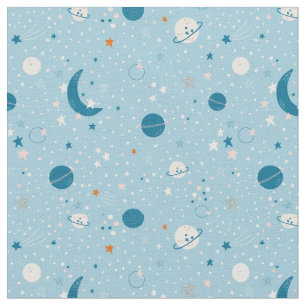 Blue Sky & Space Pattern Fabric
