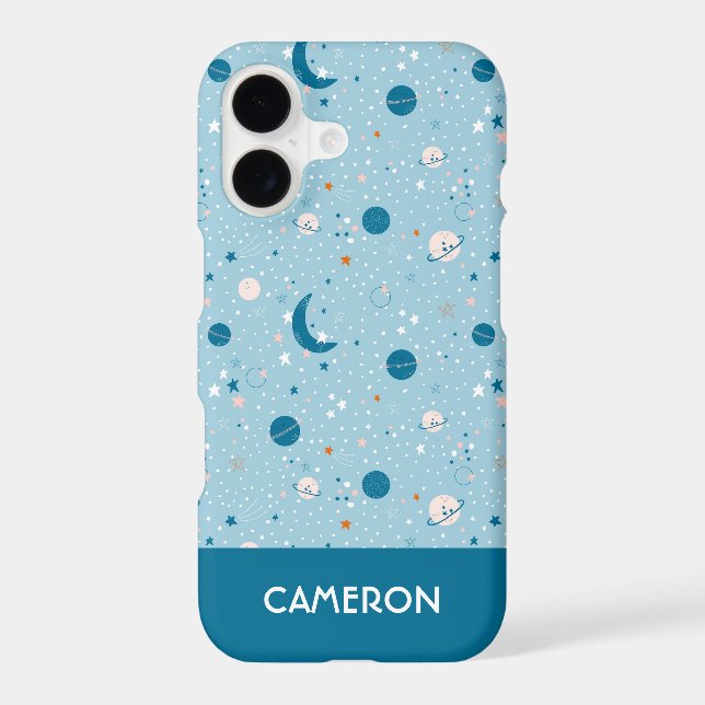 Blue Sky & Space Pattern iPhone Case (Back)