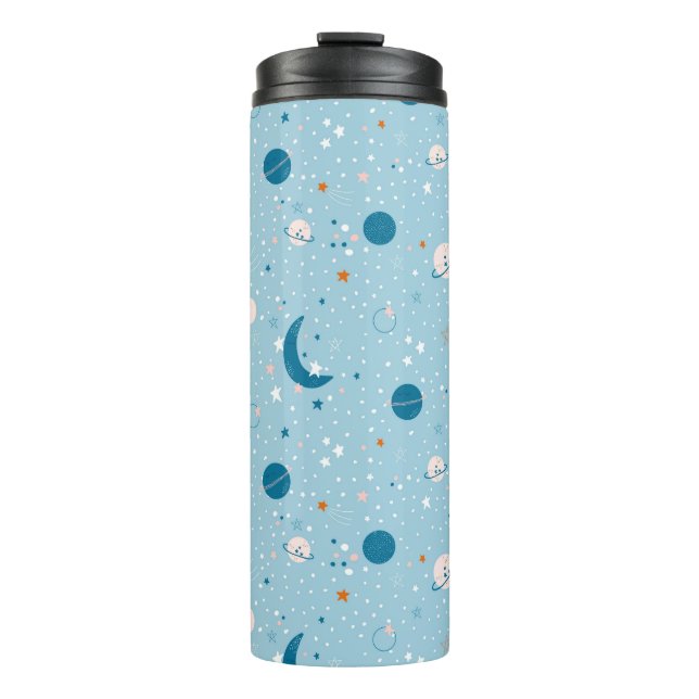 Blue Sky & Space Pattern Thermal Tumbler (Front)