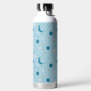 Blue Sky & Space Pattern Water Bottle