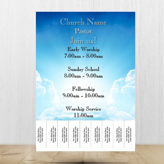 Blue Sky Stairs Church Services Flyer (Blue Sky Stairs Church Services Flyer)