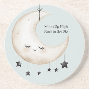 Blue Sky Stars Happy Moon Eyelashes Coaster