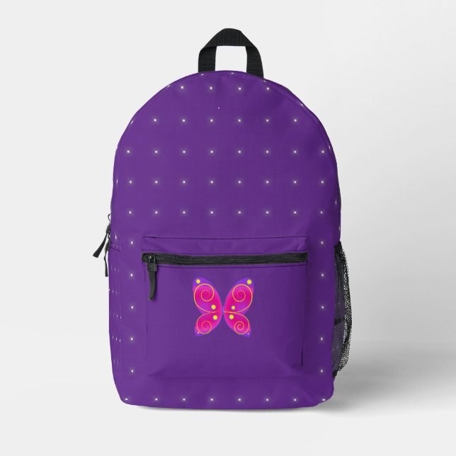 Blue sky stars printed backpack (Front)