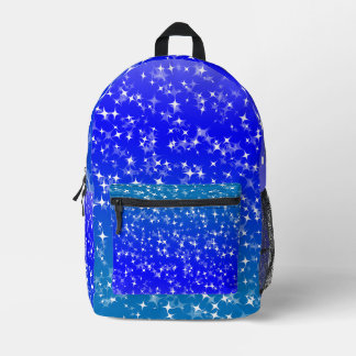Blue sky stars printed backpack
