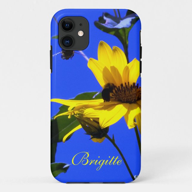Blue Sky, Sunflowers N Bees iPhone 5 case (Back)