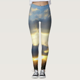 blue sky sunset leggings. leggings