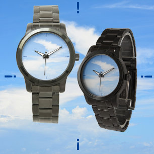 Blue Sky Swirling White Cloud Photographic Watch