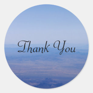 Blue Sky Thank You Classic Round Sticker