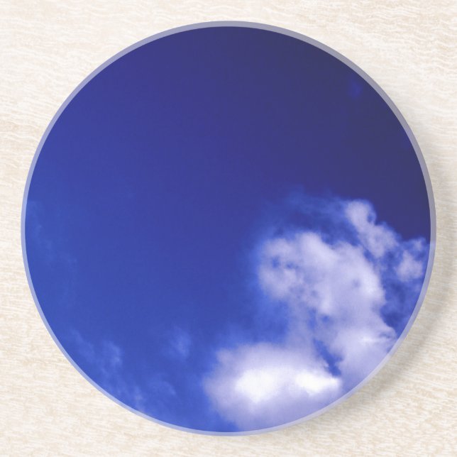 Blue Sky Unique Chic Modern Minimal Coaster (Front)