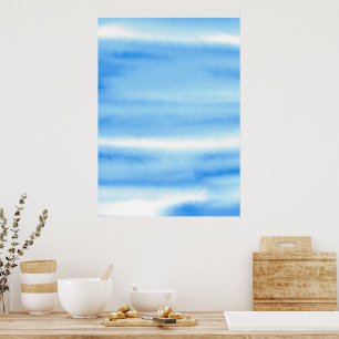 Blue Sky Watercolor Abstract Poster