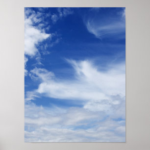 Blue Sky White Clouds Background - Customised Poster