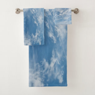 Blue Sky White Clouds Bath Towel Set