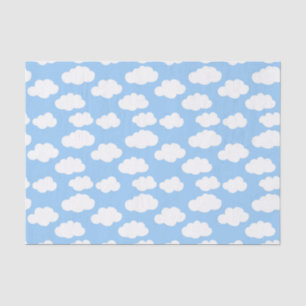 Blue Sky White Clouds Decoupage Tissue Paper