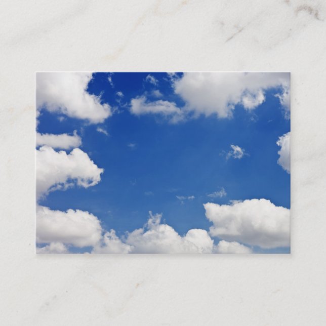 Blue Sky White Clouds Heaven Template Business Card (Front)