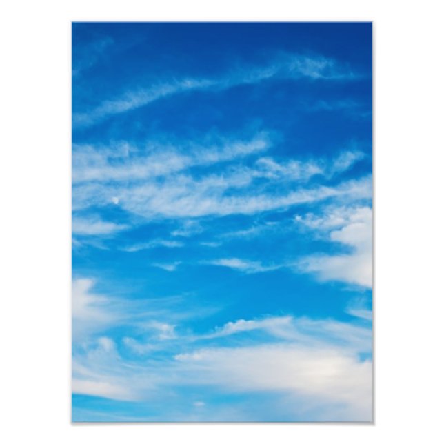 Blue Sky White Clouds Heavenly Cloud Background Photo Print (Front)