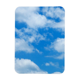 Blue Sky White Clouds Heavenly Skies Background Magnet