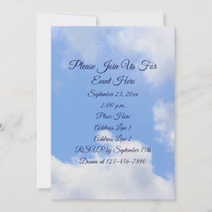 Blue Sky White Clouds Nature  Invitation