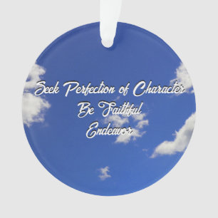 Blue Sky white Clouds Photo Dojo Kun Ornament