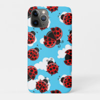 Blue Sky White Clouds Red Ladybug Beetle