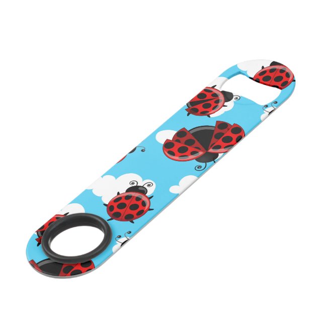 Blue Sky White Clouds Red Ladybug Beetle Insect (Front Angled)