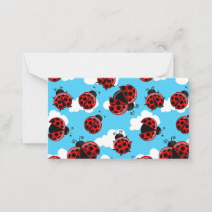 Blue Sky White Clouds Red Ladybug Beetle Insect Card