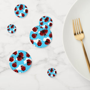 Blue Sky White Clouds Red Ladybug Beetle Insect Confetti