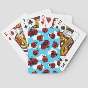 Blue Sky White Clouds Red Ladybug Beetle Playing Cards