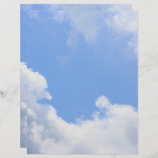 Blue Sky White Clouds Scrapbook Paper
