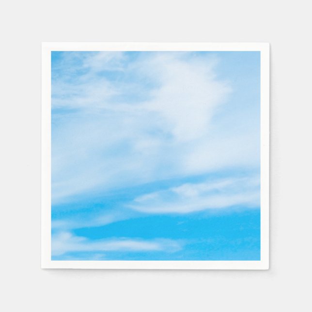 Blue Sky White Clouds Template Elegant Modern Napkin (Front)