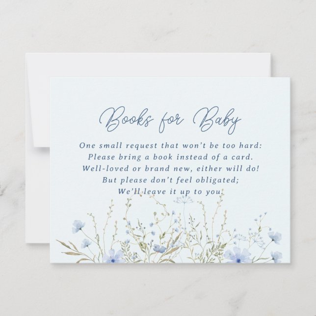 Blue Sky Wildflowers Book for Baby Baby Shower RSVP Card (Front)