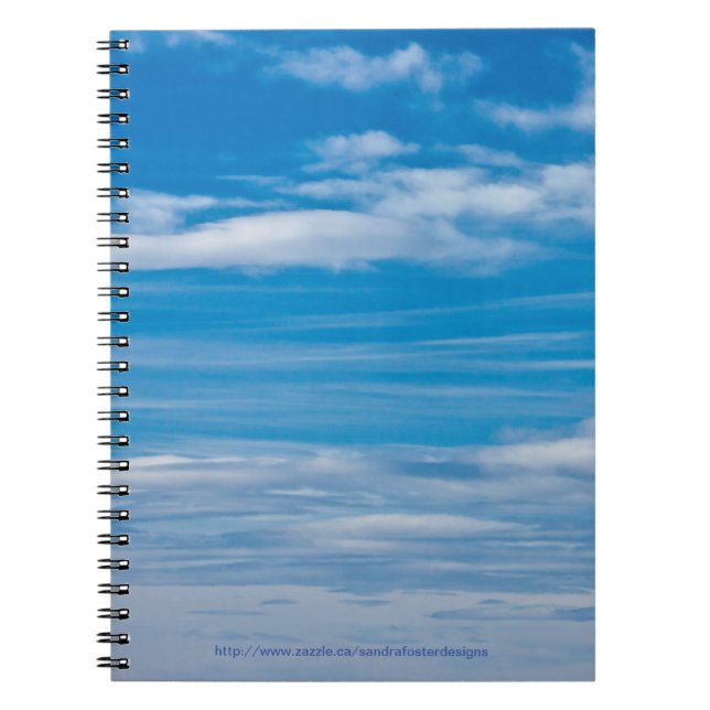 Blue Sky With Cloud Streaks Notebook (Front)