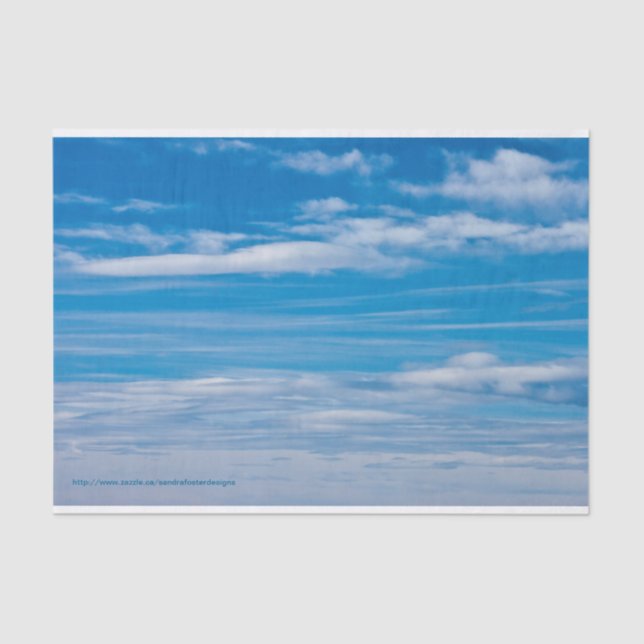 Blue Sky With Cloud Streaks Tissue Paper (Front)