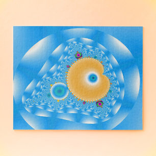 Blue Sky with Clouds and Peach Jigsaw Puzzle