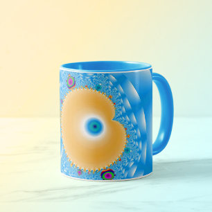 Blue Sky with Clouds and Peach  Mug