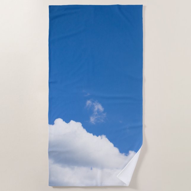 Blue sky with clouds beach towel (Front)