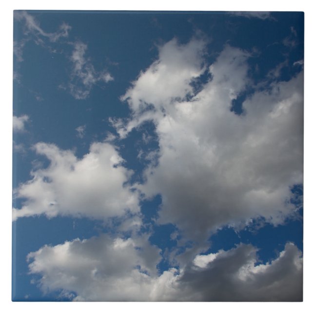 BLUE SKY WITH CLOUDS CERAMIC TILE (Front)