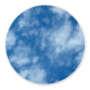 Blue Sky with Clouds Nature Photography Ceramic Knob