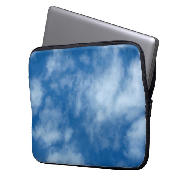 Blue Sky with Clouds Nature Photography Laptop Sleeve (Front Left)