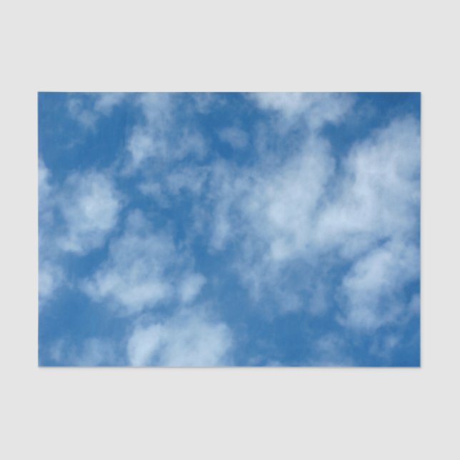Blue Sky with Clouds Nature Photography Tissue Paper (Front)