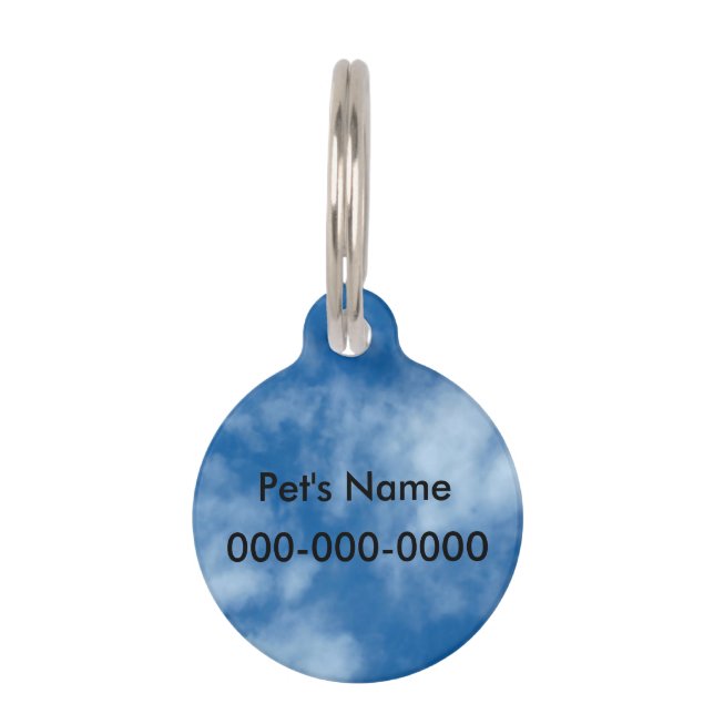 Blue Sky with Clouds Pet Tag (Back)