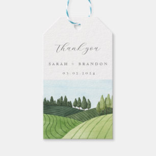 Blue Sky with Field wedding Thank you Gift Tags