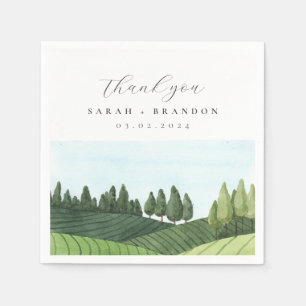 Blue Sky with Green Field wedding  napkins