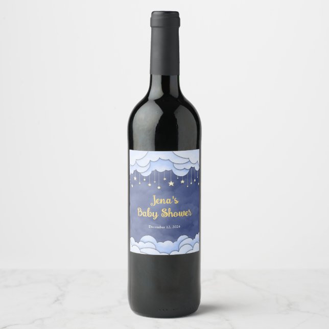 Blue Sky with Haning Stars - Wine Label (Front)